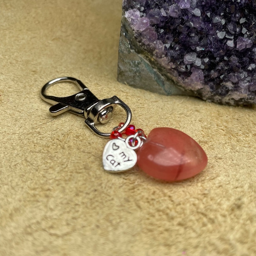 Strawberry Quartz Crystal
Love My Cat Charm
Keychain or Collar Charm - Picture 8 of 15